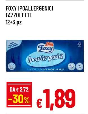 FOXY IPOALLERGENICI FAZZOLETTI