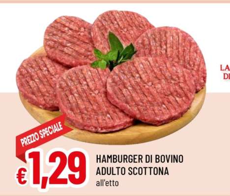 Hamburger di bovino adulto scottona