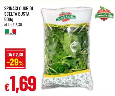 SPINACI CUOR DI SCELTA BUSTA 500g