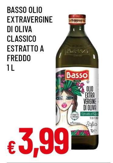 Basso Olio Extravergine di Oliva Classico Estratto a Freddo