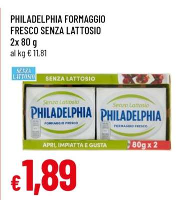 PHILADELPHIA FORMAGGIO FRESCO SENZA LATTOSIO