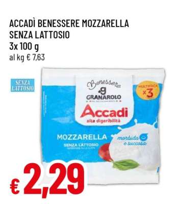 ACCADÌ BENESSERE MOZZARELLA SENZA LATTOSIO