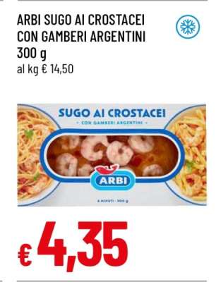 ARBI Sugo ai Crostacei con Gamberi Argentini