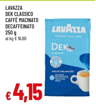LAVAZZA DEK CLASSICO CAFFÈ MACINATO DECAFFEINATO