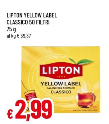 LIPTON YELLOW LABEL CLASSICO 50 FILTRI