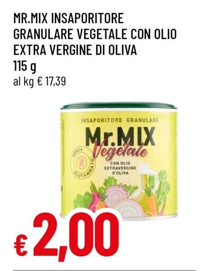 MR.MIX INSAPORITORE GRANULARE VEGETALE CON OLIO EXTRA VERGINE DI OLIVA