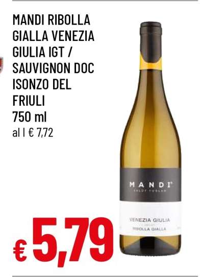 MANDI RIBOLLA GIALLA VENEZIA GIULIA IGT / SAUVIGNON DOC ISONZO DEL FRIULI