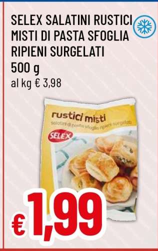 SELEX SALATINI RUSTICI MISTI DI PASTA SFOGLIA RIPIENI SURGELATI
