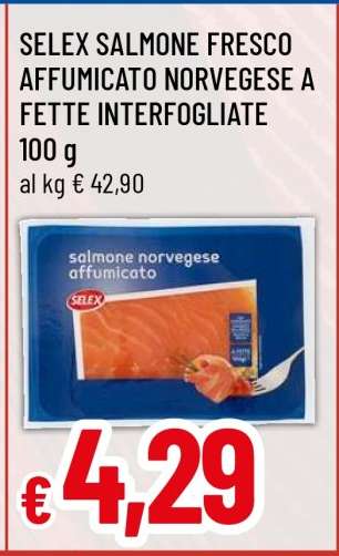 SELEX SALMONE FRESCO AFFUMICATO NORVEGESE A FETTE INTERFOGLIATE