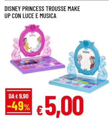DISNEY PRINCESS TROUSSE MAKE UP CON LUCE E MUSICA