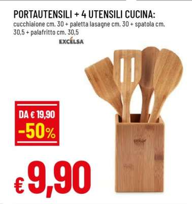PORTAUTENSILI + 4 UTENSILI CUCINA