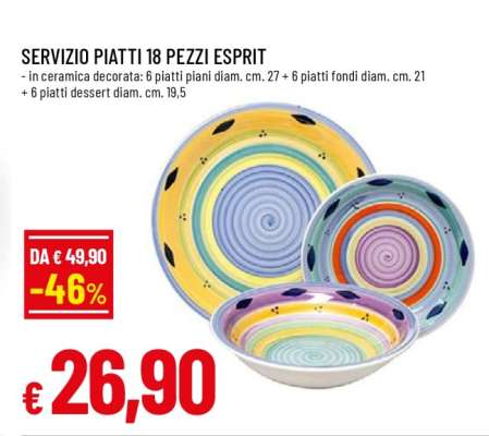 SERVIZIO PIATTI 18 PEZZI ESPRIT