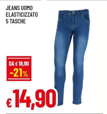JEANS UOMO ELASTICIZZATO 5 TASCHE