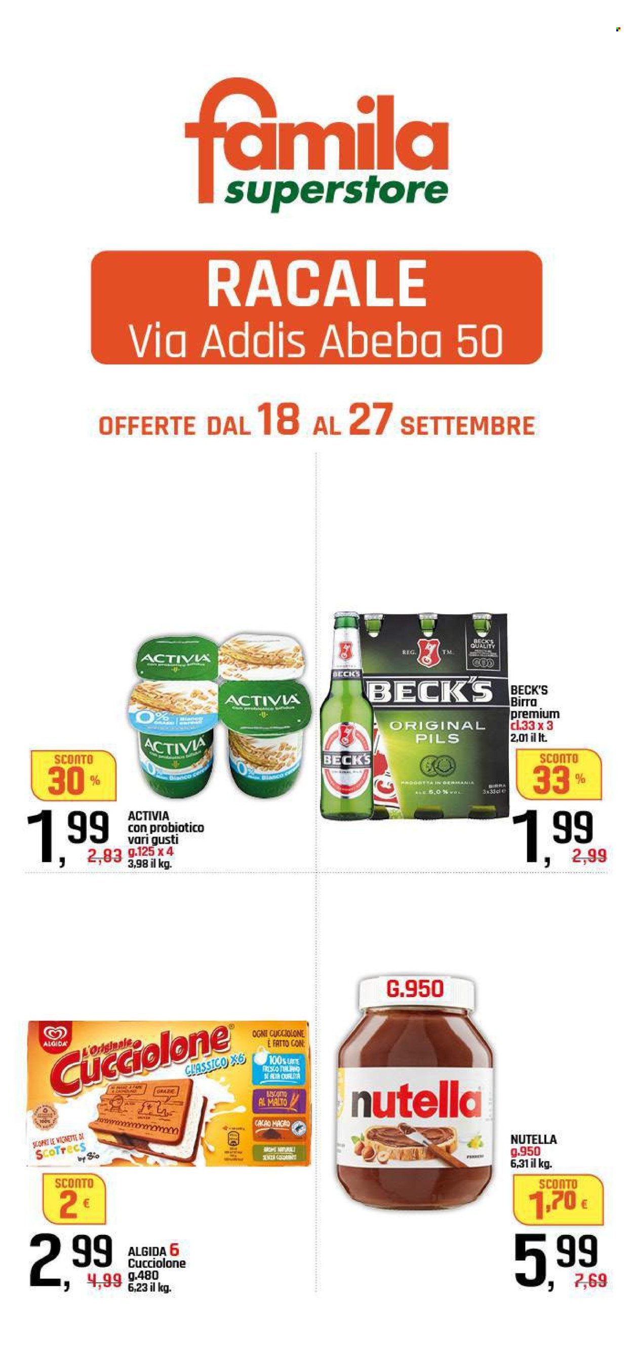 Volantino Famila - 18/9/2025 - 27/9/2025. Pagina 1