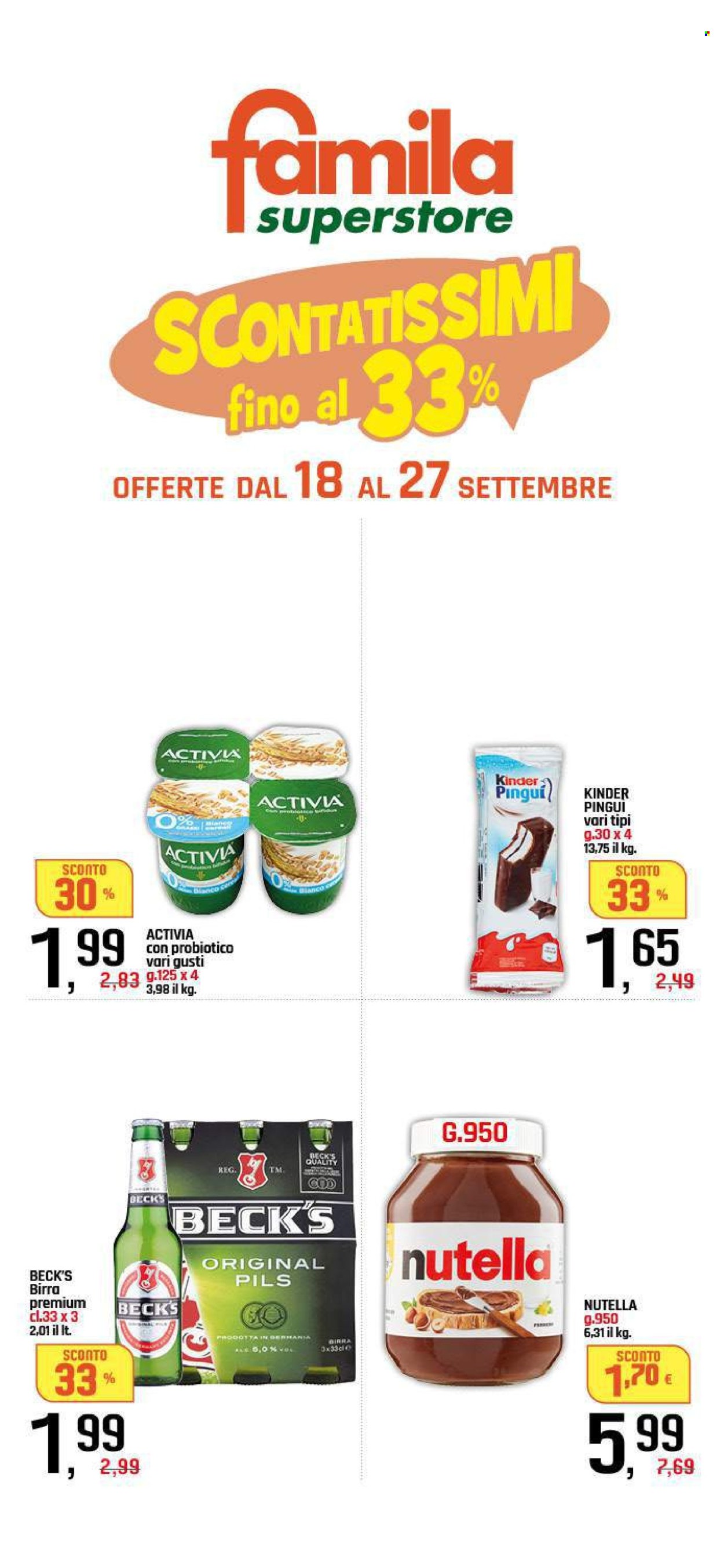 Volantino Famila - 18/9/2025 - 27/9/2025. Pagina 1