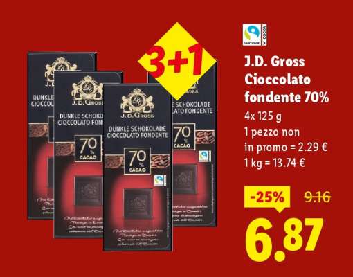 J.D. Gross Cioccolato fondente 70%