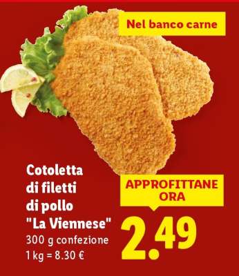 Cotoletta di filetti di pollo 'La Viennese'