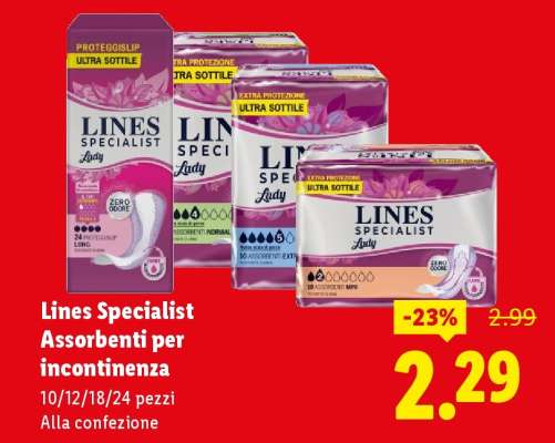 Lines Specialist Assorbenti per incontinenza