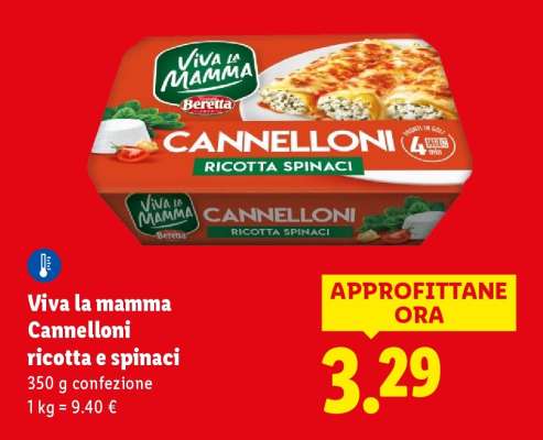 Viva la mamma Cannelloni ricotta e spinaci