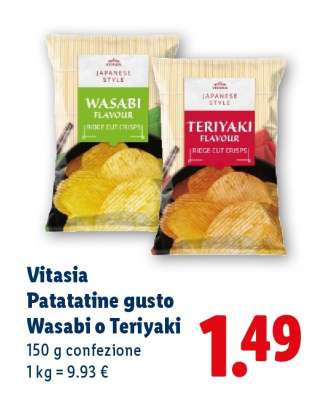 Vitasia Patatatine gusto Wasabi o Teriyaki