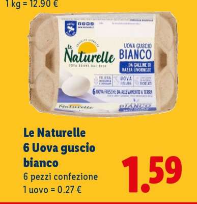 Le Naturelle 6 uova guscio bianco