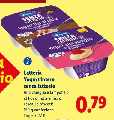 Latteria Yogurt intero senza lattosio