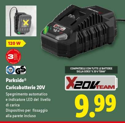 Parkside Caricabatterie 20V