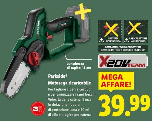 PARKSIDE® Motosega ricaricabile