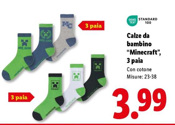 Calze da bambino “Minecraft”, 3 paia