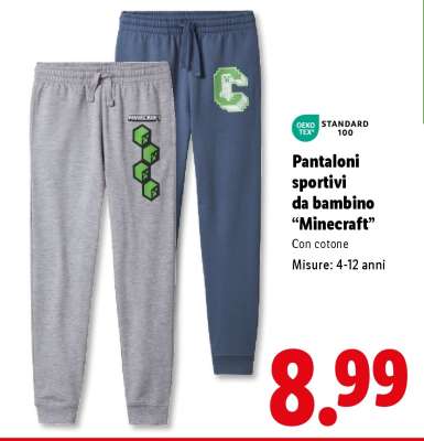 Pantaloni sportivi da bambino Minecraft