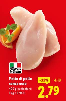 Petto di pollo senza osso