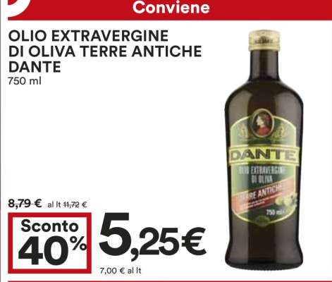 OLIO EXTRAVERGINE DI OLIVA TERRE ANTICHE DANTE