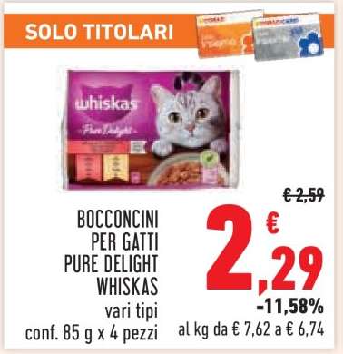 BOCCONCINI PER GATTI PURE DELIGHT WHISKAS