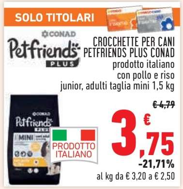 Crocchette per cani Petfriends Plus Conad