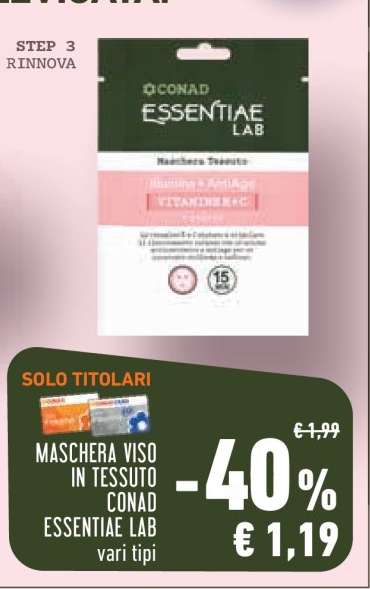 MASCHERA VISO IN TESSUTO CONAD ESSENTIAE LAB