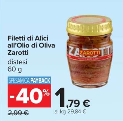 Filetti di Alici all’Olio di Oliva Zarotti