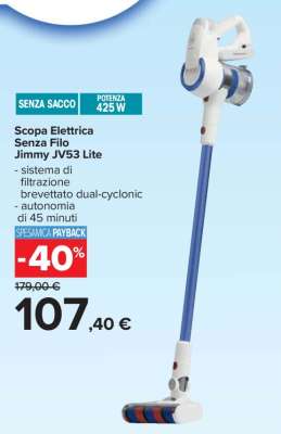 Scopa Elettrica Senza Filo Jimmy JV53 Lite