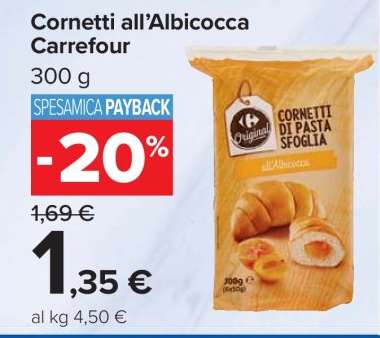 Cornetti all’Albicocca Carrefour
