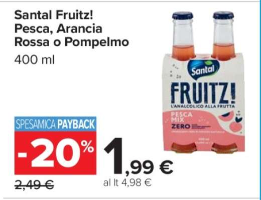 Santal Fruitz! Pesca, Arancia Rossa o Pompelmo