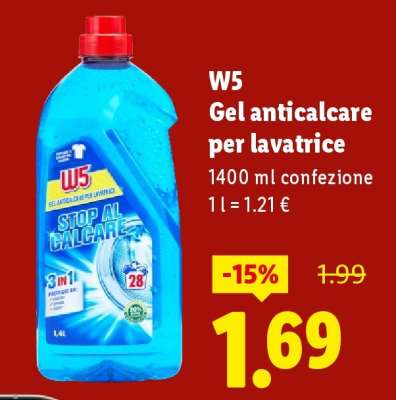 W5 Gel anticalcare per lavatrice