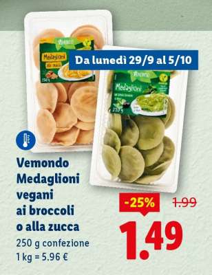 Vemondo Medaglioni vegani ai broccoli o alla zucca