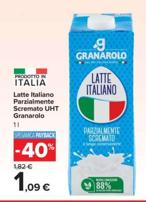 Latte Italiano Parzialmente Scremato UHT Granarolo