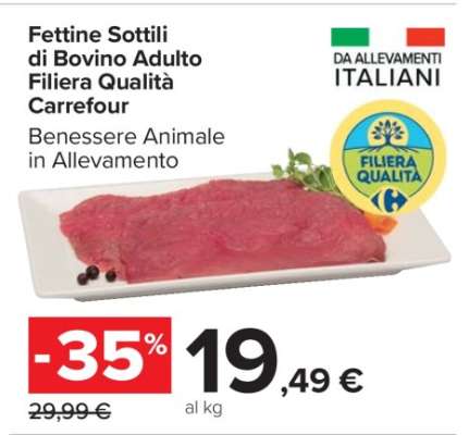 Fettine Sottili di Bovino Adulto Filiera Qualità Carrefour