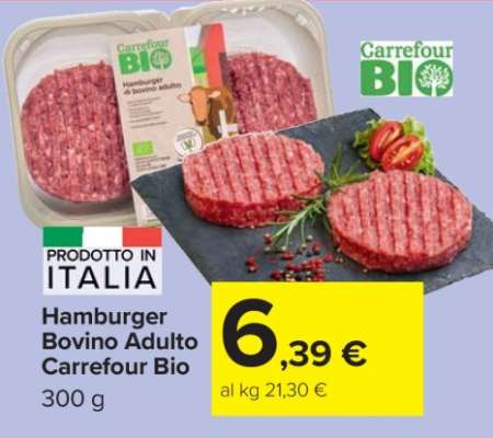 Hamburger Bovino Adulto Carrefour Bio