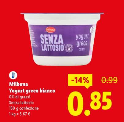 Milbona Yogurt greco bianco