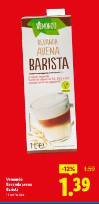 Vemondo Bevanda avena Barista
