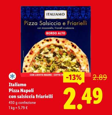 Italiamo Pizza Napoli con salsiccia friarielli