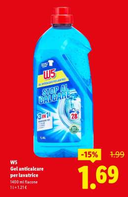 W5 Gel anticalcare per lavatrice