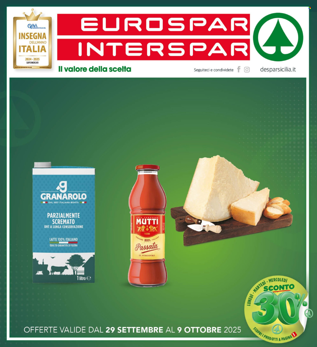 Volantino Eurospar - 29/9/2025 - 9/10/2025. Pagina 1