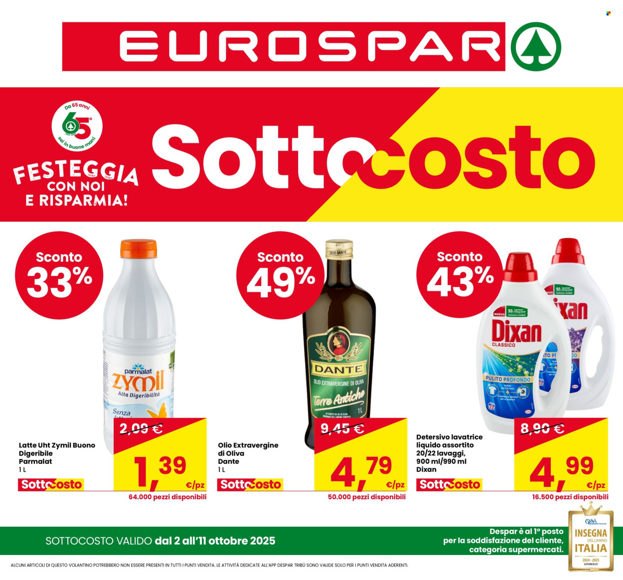 Volantino Eurospar - 2/10/2025 - 11/10/2025. Pagina 1